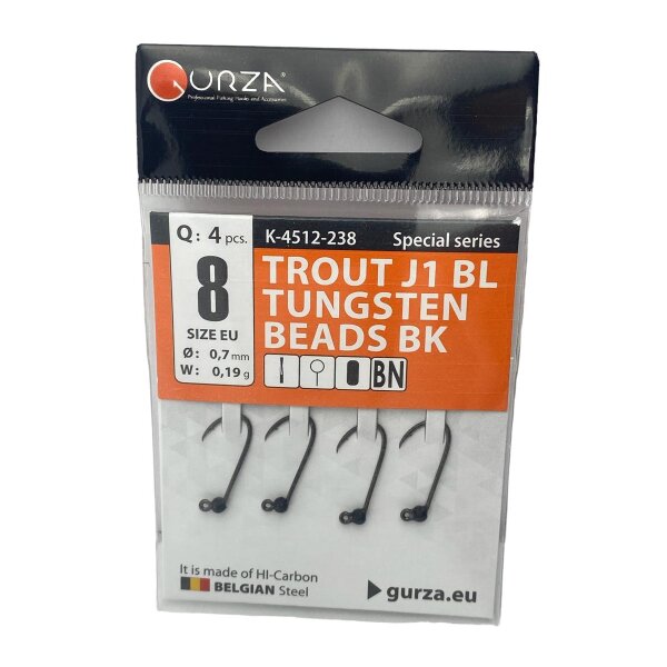 Gurza Tungsten Jighaken J3 #8 (black) 0,70 / 0,19g