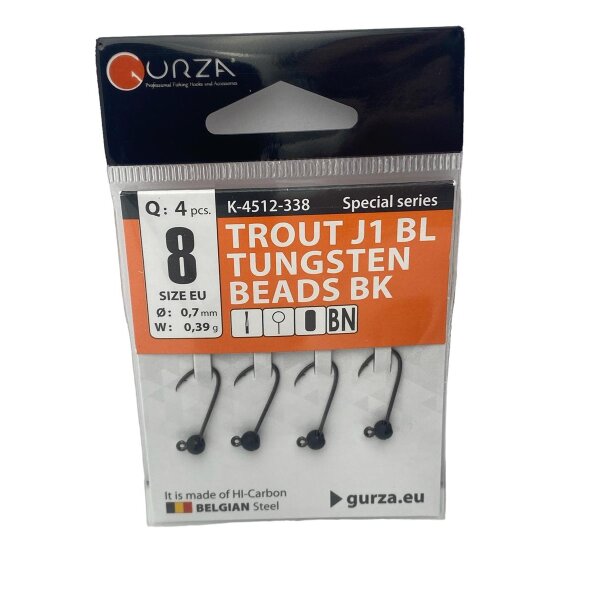 Gurza Tungsten Jighaken J3 #8 (black) 0,70 / 0,39g